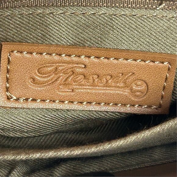 Vintage Fossil Woven Straw & Leather Top Handle Handbag Brown Casual - Picture 9 of 11